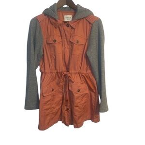 Torrid Women's Orange and Gray Hooded Utility Outdoors Jacket